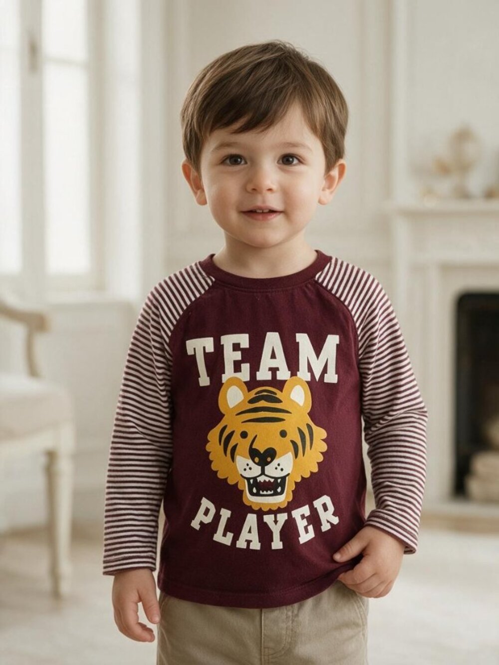 Old Navy Team Player Striped Raglan-Sleeve Tee Size 2T